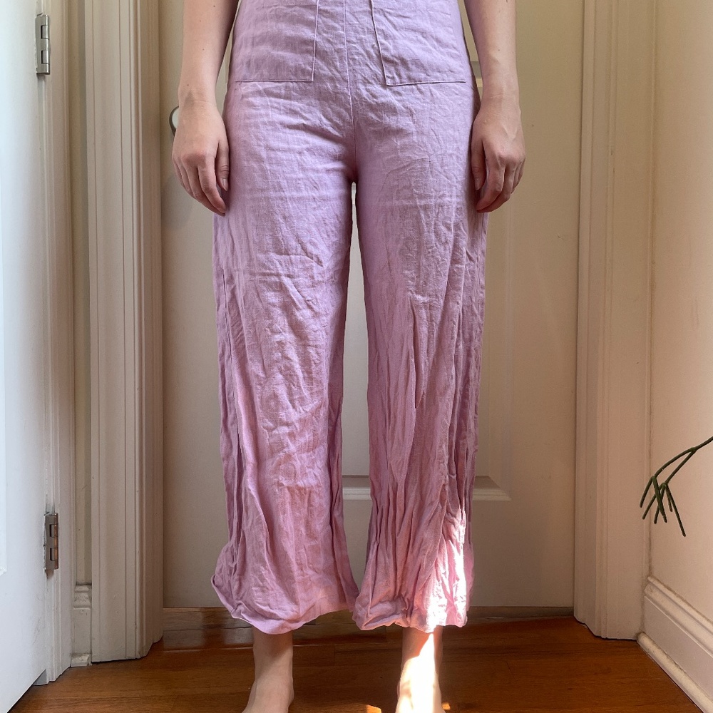Faithfull Size M Pink Linen Pants